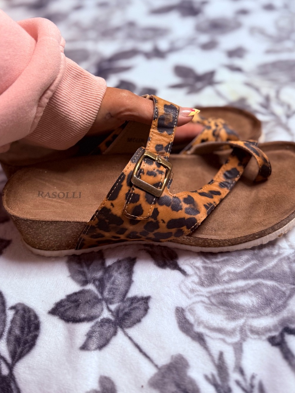 Rasolli Leopard-Print Cork Footbed Sandals - Tan/Black